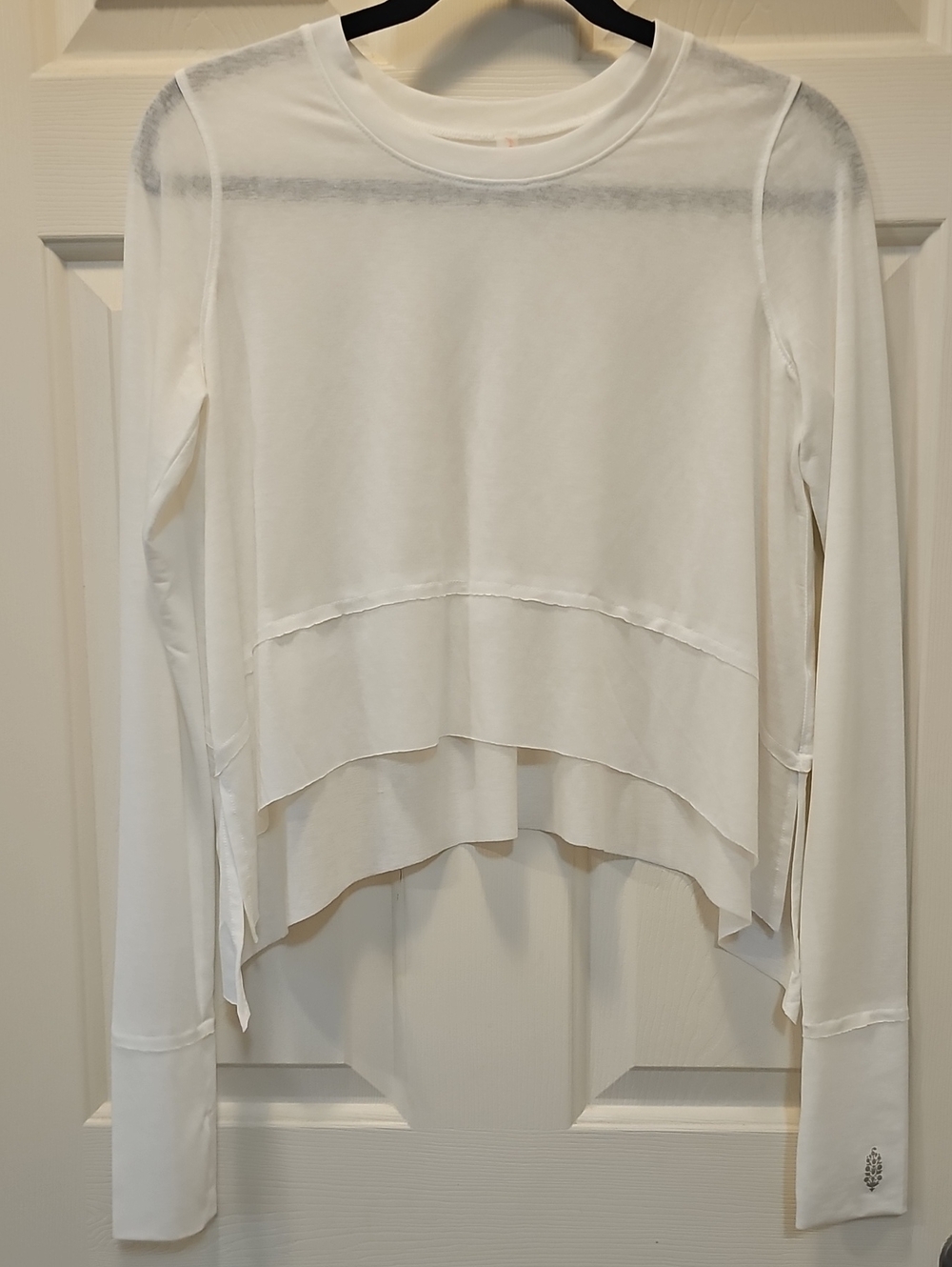NWOT FP Movement by Free People size S Tempo UV Protection White long-sleeve tee